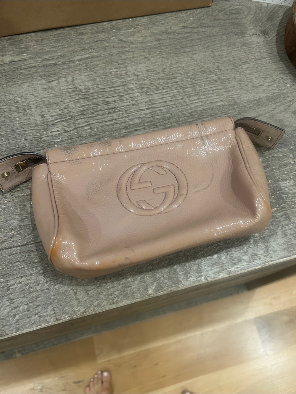Gucci Patent Leather Blush Pink Clutch